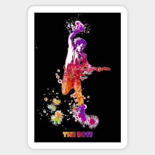 Bruce Springsteen The Boss Watercolor Splatter 04 Sticker